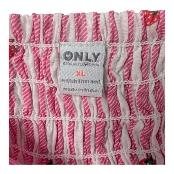 Old Navy Match the Fam Bralette XL Pink Strawberry Striped Bralette NWT - Picture 10 of 12